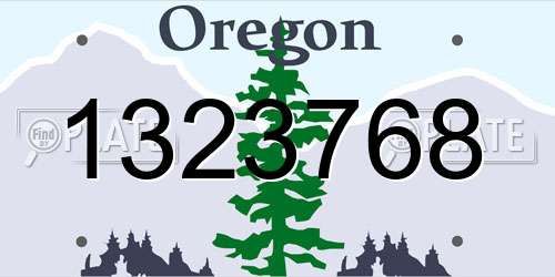 1323768 Oregon License Plate