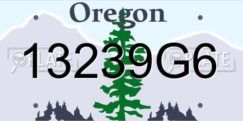 13239G6 Oregon License Plate