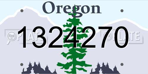 1324270 Oregon License Plate