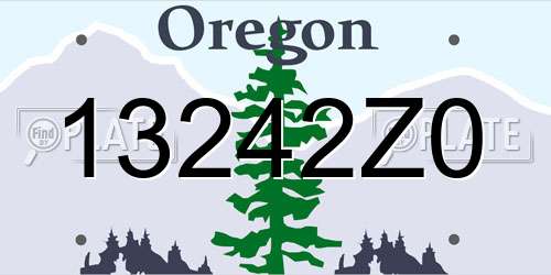 13242Z0 Oregon License Plate
