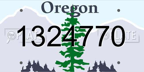 1324770 Oregon License Plate