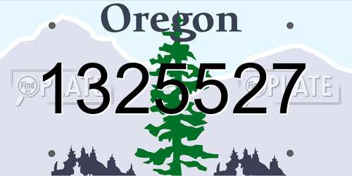 1325527 Oregon License Plate