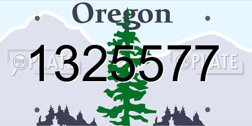 1325577 Oregon License Plate