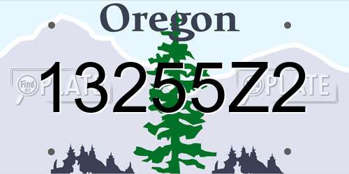 13255Z2 Oregon License Plate