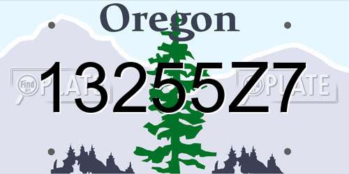13255Z7 Oregon License Plate