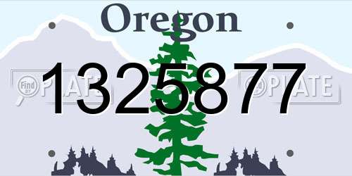 1325877 Oregon License Plate