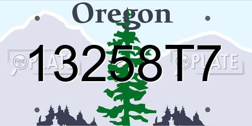 13258T7 Oregon License Plate