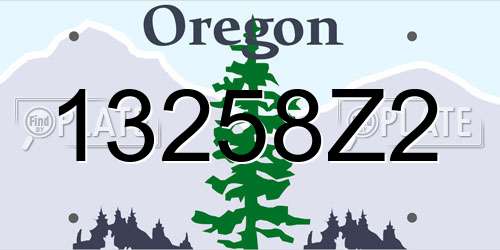 13258Z2 Oregon License Plate