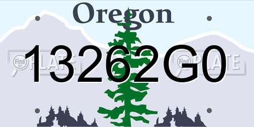 13262G0 Oregon License Plate