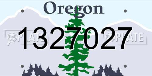 1327027 Oregon License Plate