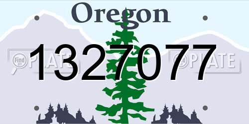 1327077 Oregon License Plate