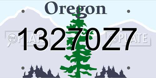 13270Z7 Oregon License Plate