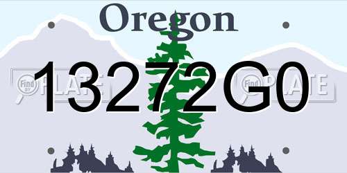13272G0 Oregon License Plate