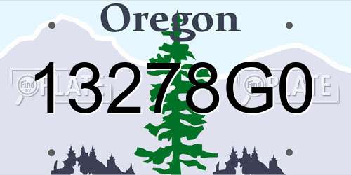 13278G0 Oregon License Plate