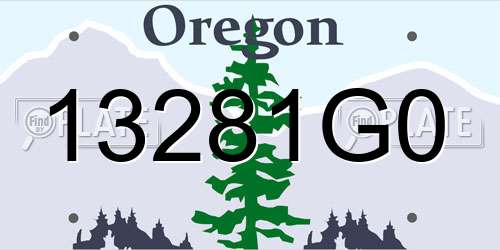 13281G0 Oregon License Plate