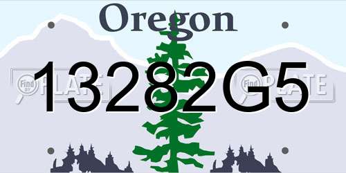 13282G5 Oregon License Plate