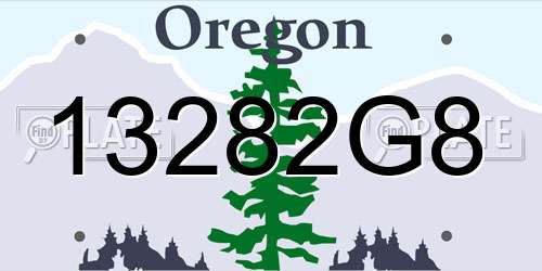 13282G8 Oregon License Plate