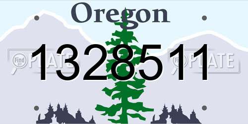 1328511 Oregon License Plate