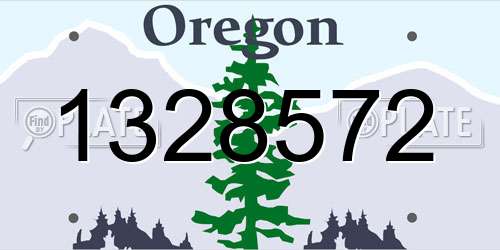 1328572 Oregon License Plate