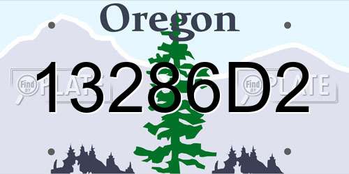 13286D2 Oregon License Plate