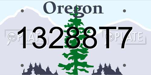 13288T7 Oregon License Plate