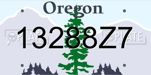 13288Z7 Oregon License Plate