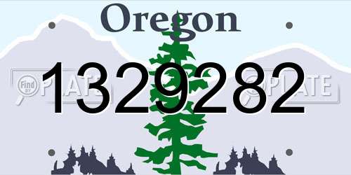 1329282 Oregon License Plate
