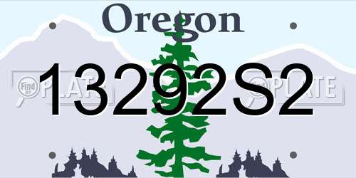 13292S2 Oregon License Plate