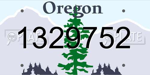 1329752 Oregon License Plate