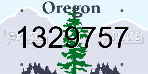 1329757 Oregon License Plate
