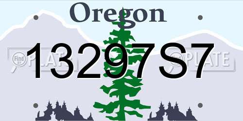 13297S7 Oregon License Plate