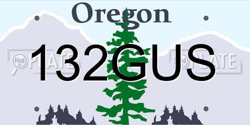 132GUS Oregon License Plate