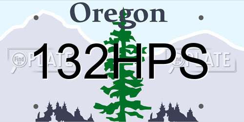 132HPS Oregon License Plate