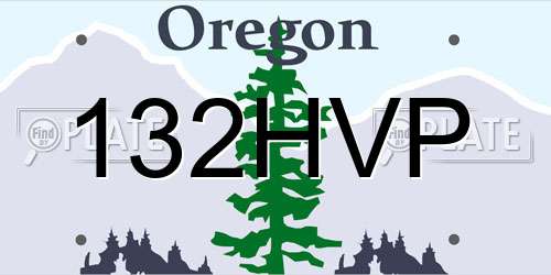 132HVP Oregon License Plate