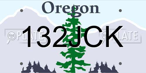 132JCK Oregon License Plate