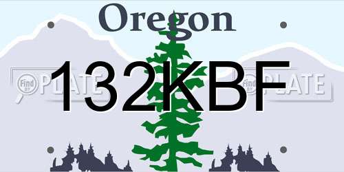 132KBF Oregon License Plate