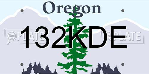 132KDE Oregon License Plate