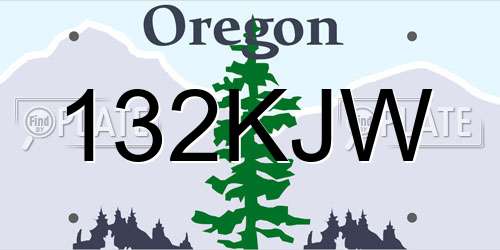 132KJW Oregon License Plate