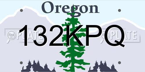 132KPQ Oregon License Plate