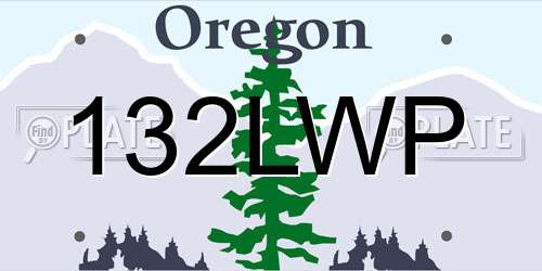 132LWP Oregon License Plate