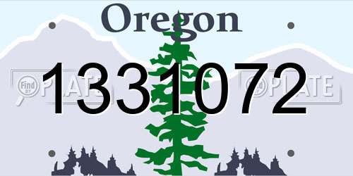 1331072 Oregon License Plate