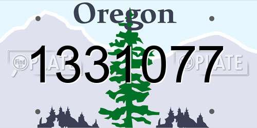 1331077 Oregon License Plate