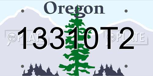 13310T2 Oregon License Plate