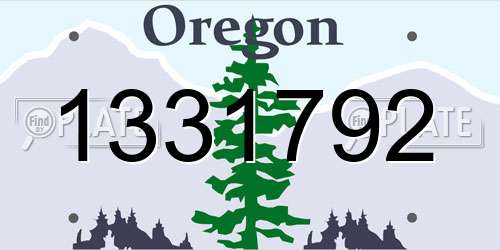 1331792 Oregon License Plate