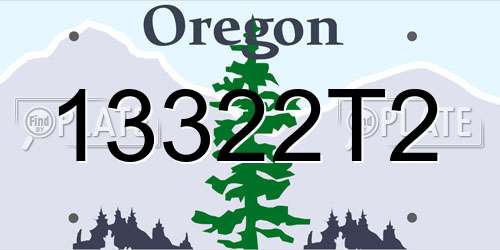 13322T2 Oregon License Plate