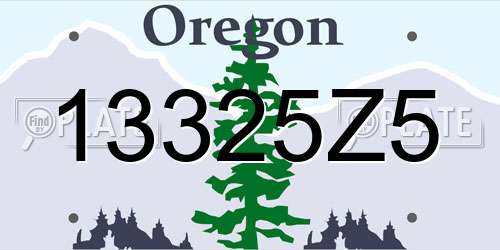 13325Z5 Oregon License Plate