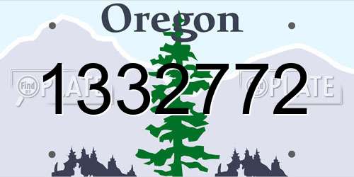 1332772 Oregon License Plate