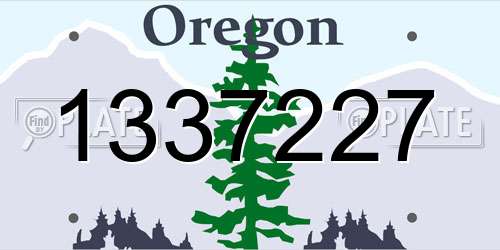 1337227 Oregon License Plate