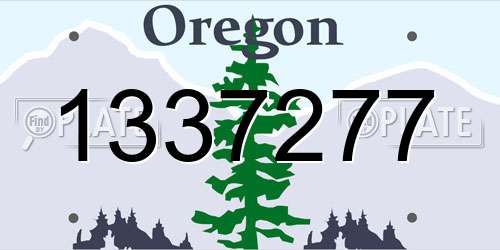 1337277 Oregon License Plate