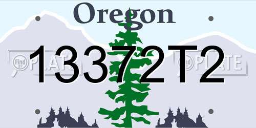 13372T2 Oregon License Plate
